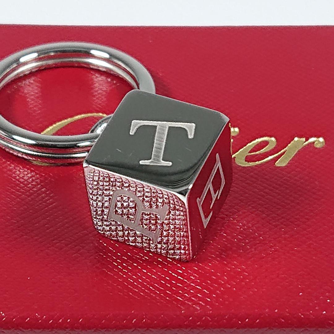 カルティエ　バッグチャーム キーホルダー　キューブ　シルバー　箱 保存袋