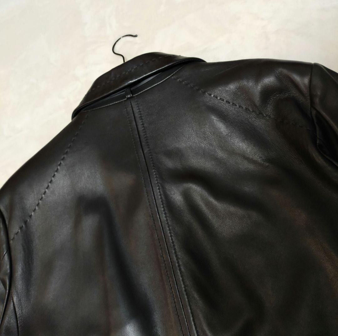 美品　XLサイズ　羊革　オールレザーロングコート　NORTH BEACH