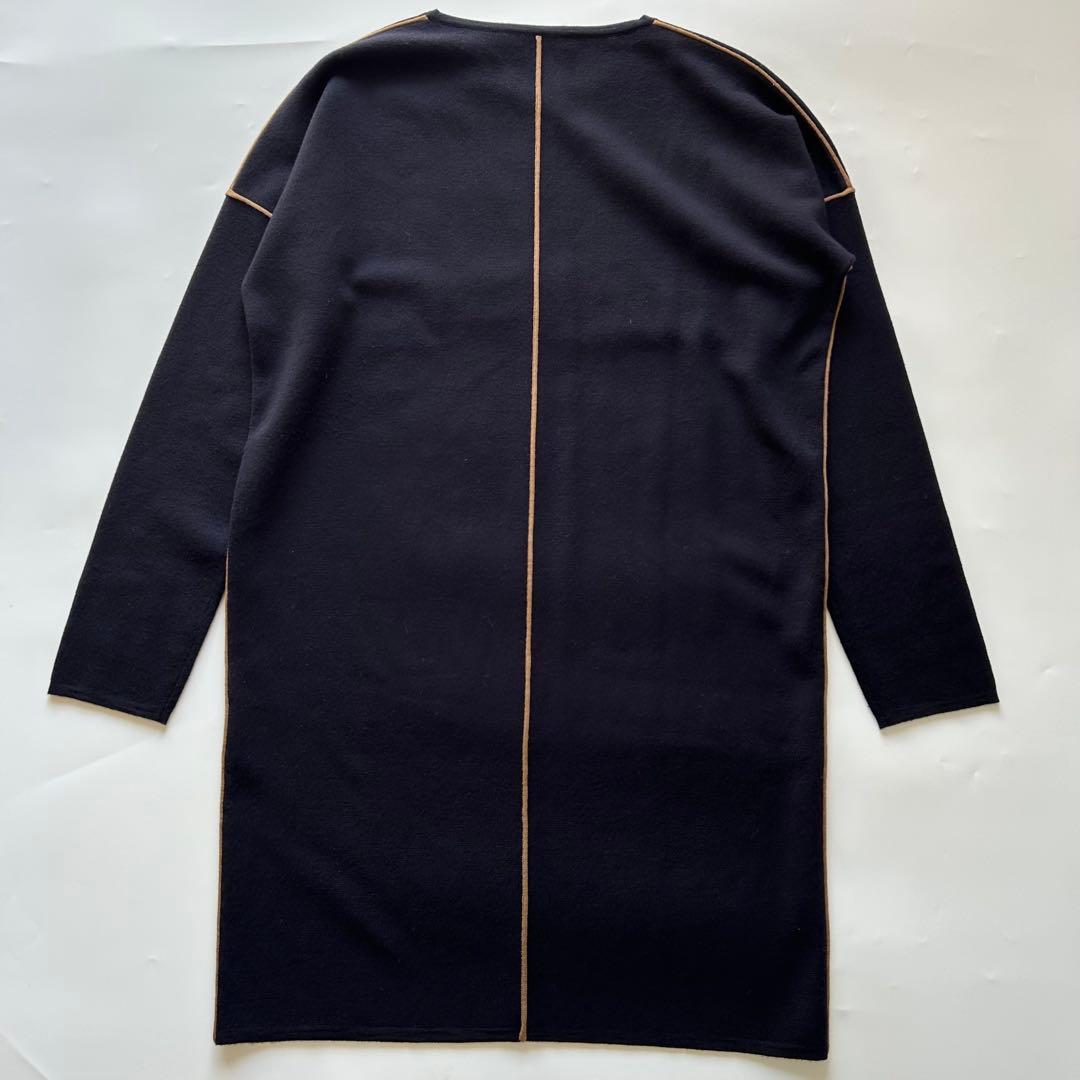 マックスマーラ　白タグ　ピュアウール　ニットワンピース　ネイビー