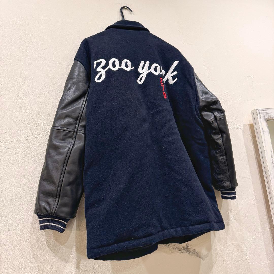 激レア限定品☆ZOO YORK ズーヨーク カウレザー×メルトン 刺繍スタジャン
