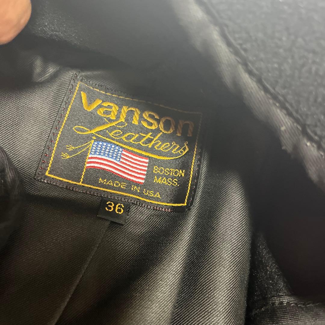 VANSONバンソン　シングルライダースジャケット