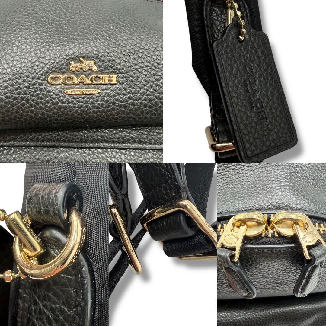 【美品】COACH コーチ リュック レザー シボ革 ブラック ミニ チャーリー