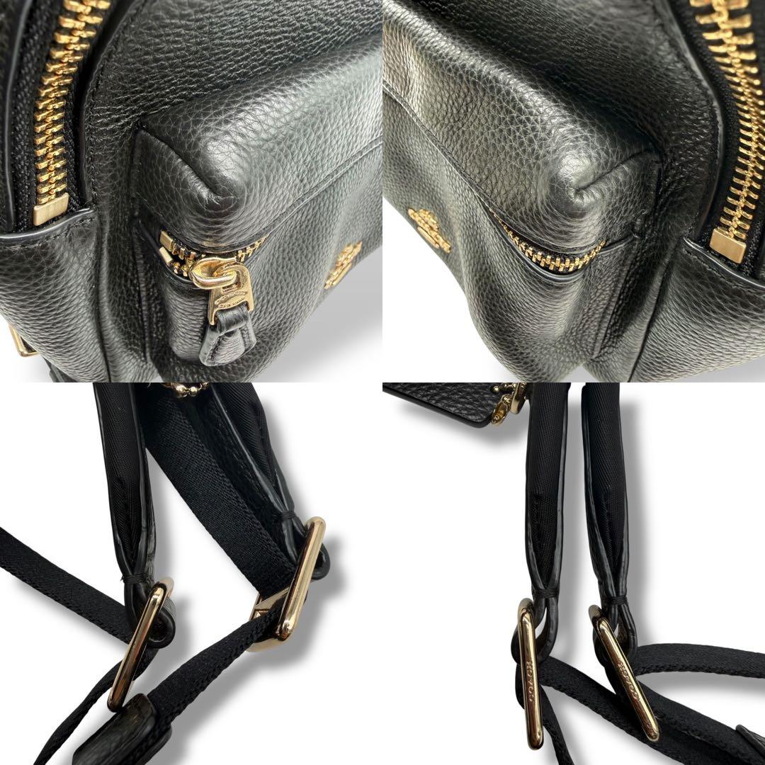 【美品】COACH コーチ リュック レザー シボ革 ブラック ミニ チャーリー