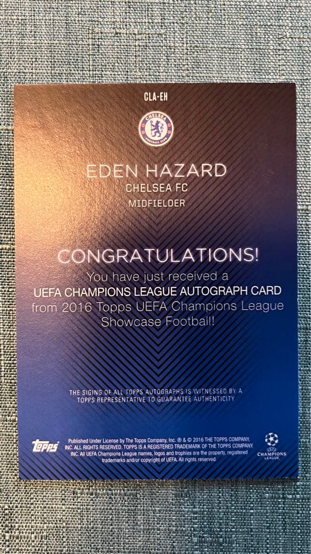 アザール 直筆サインカード チェルシー - メルカリ