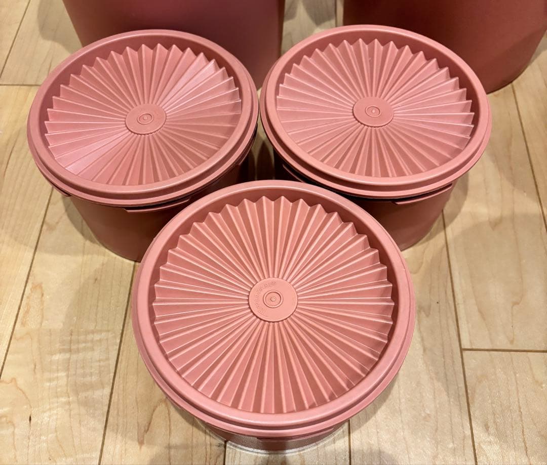 タッパーウェア　マキシデコレーター　サーモンピンク　8個セット