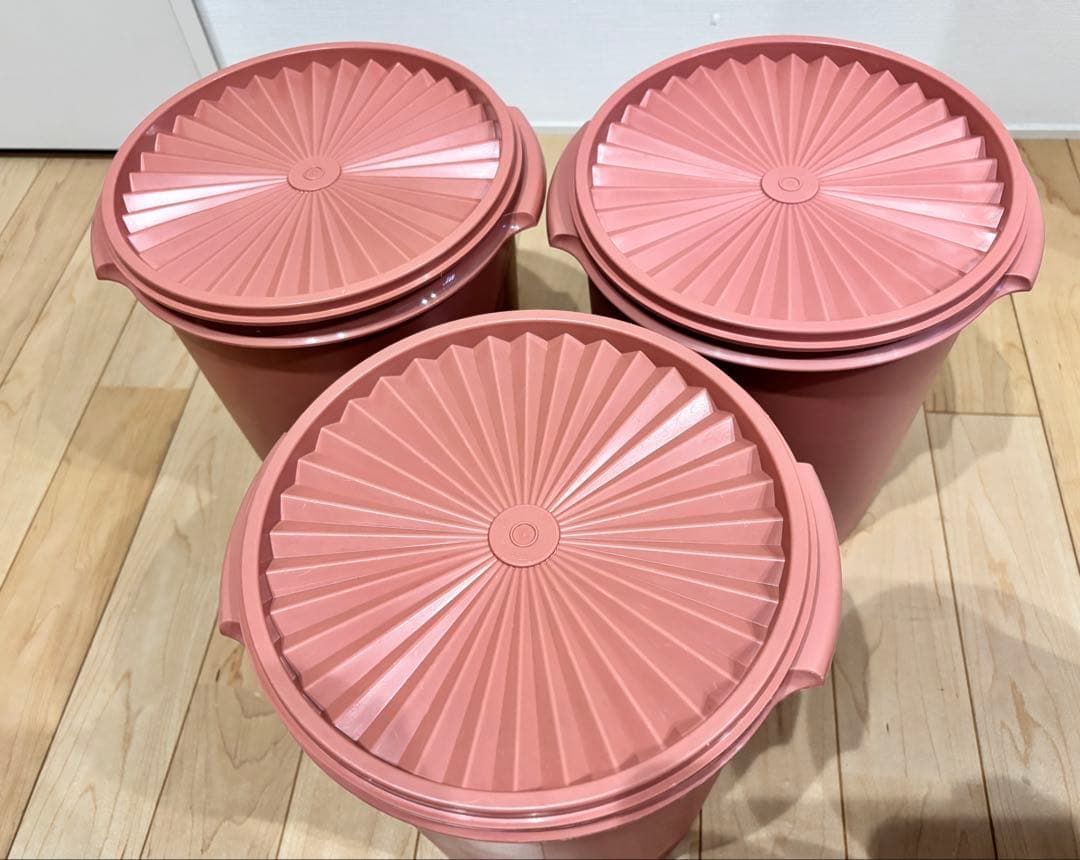 タッパーウェア　マキシデコレーター　サーモンピンク　8個セット