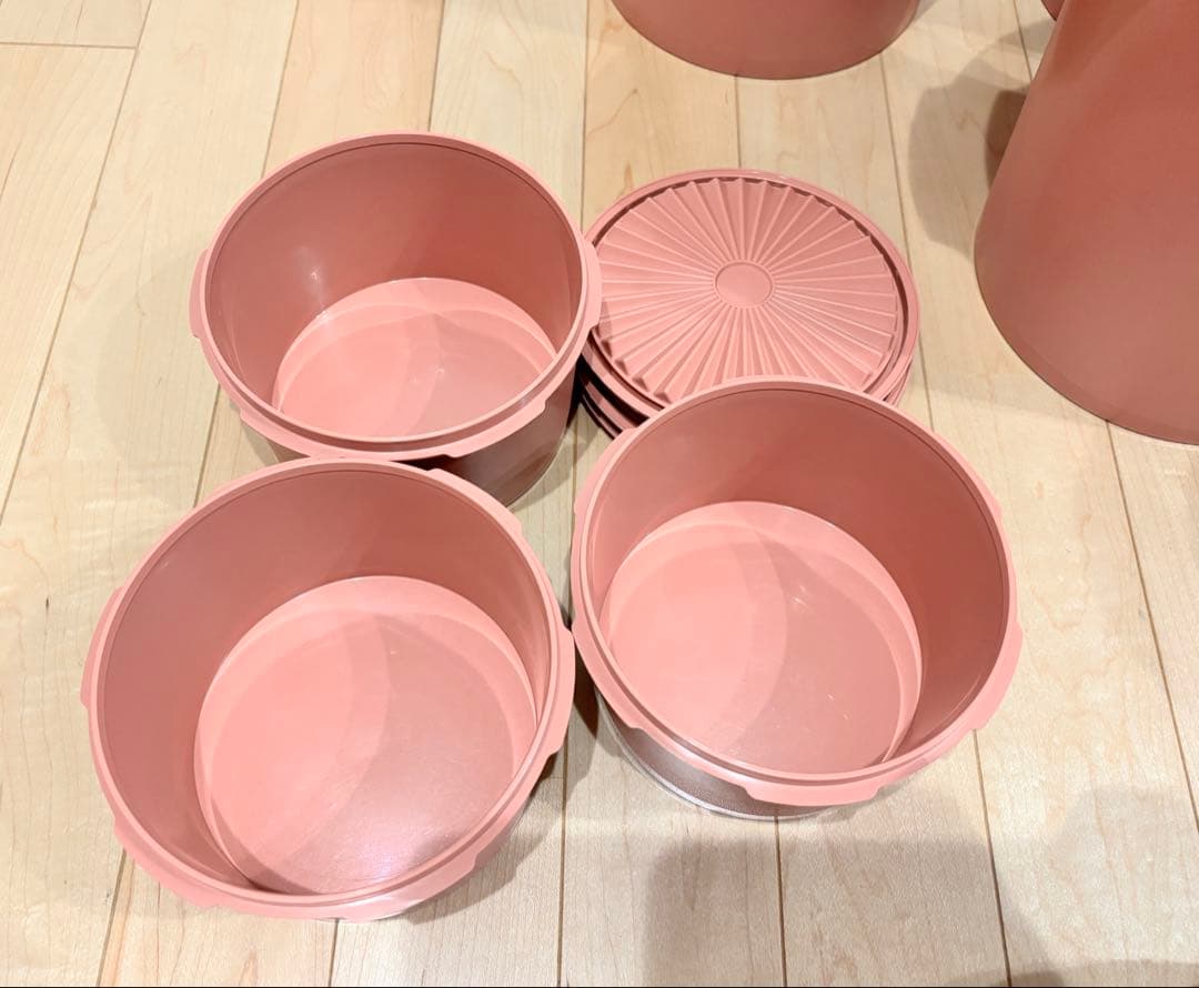 タッパーウェア　マキシデコレーター　サーモンピンク　8個セット