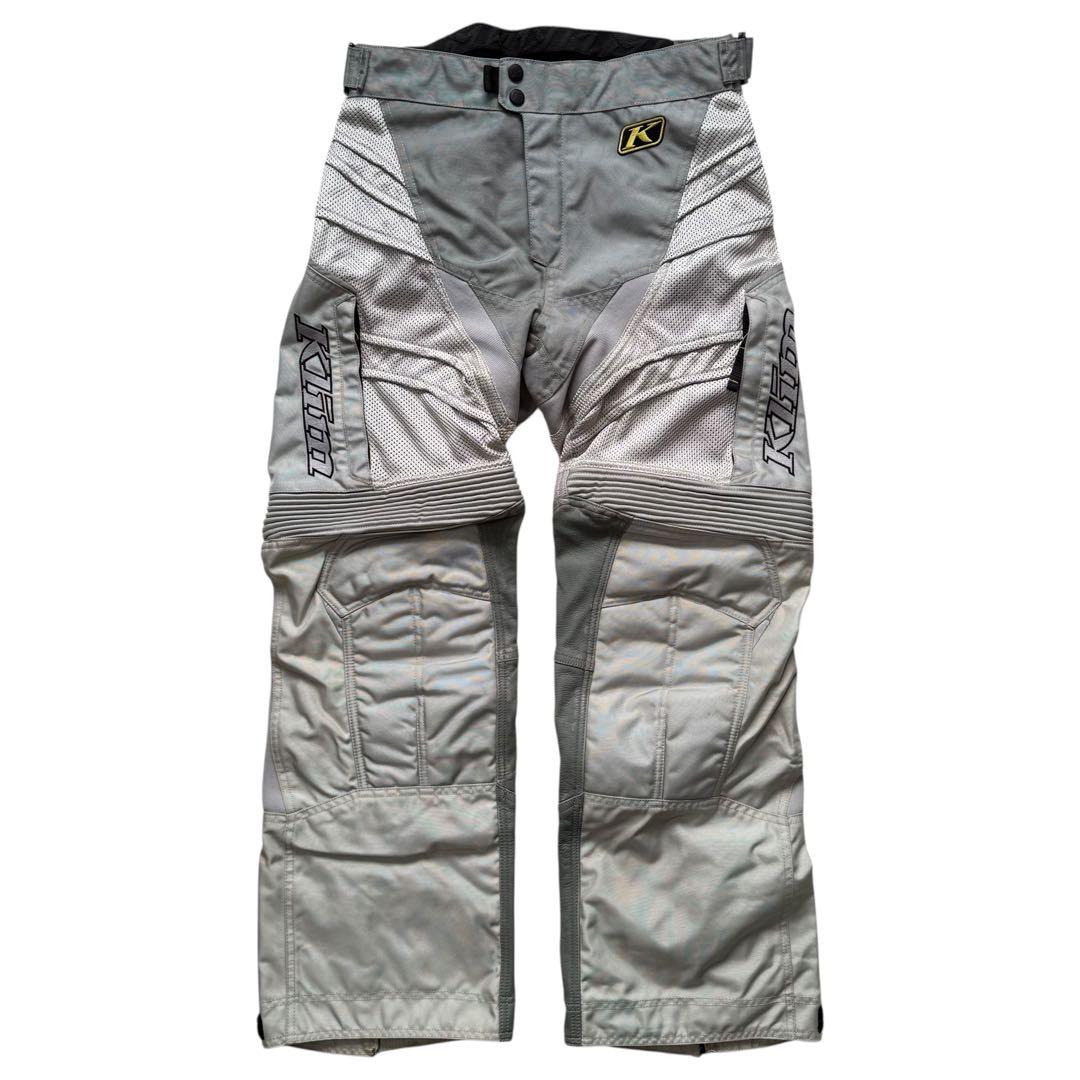 古着 Klim ライディングパンツ ダカールパンツ レザー切り替え グレー