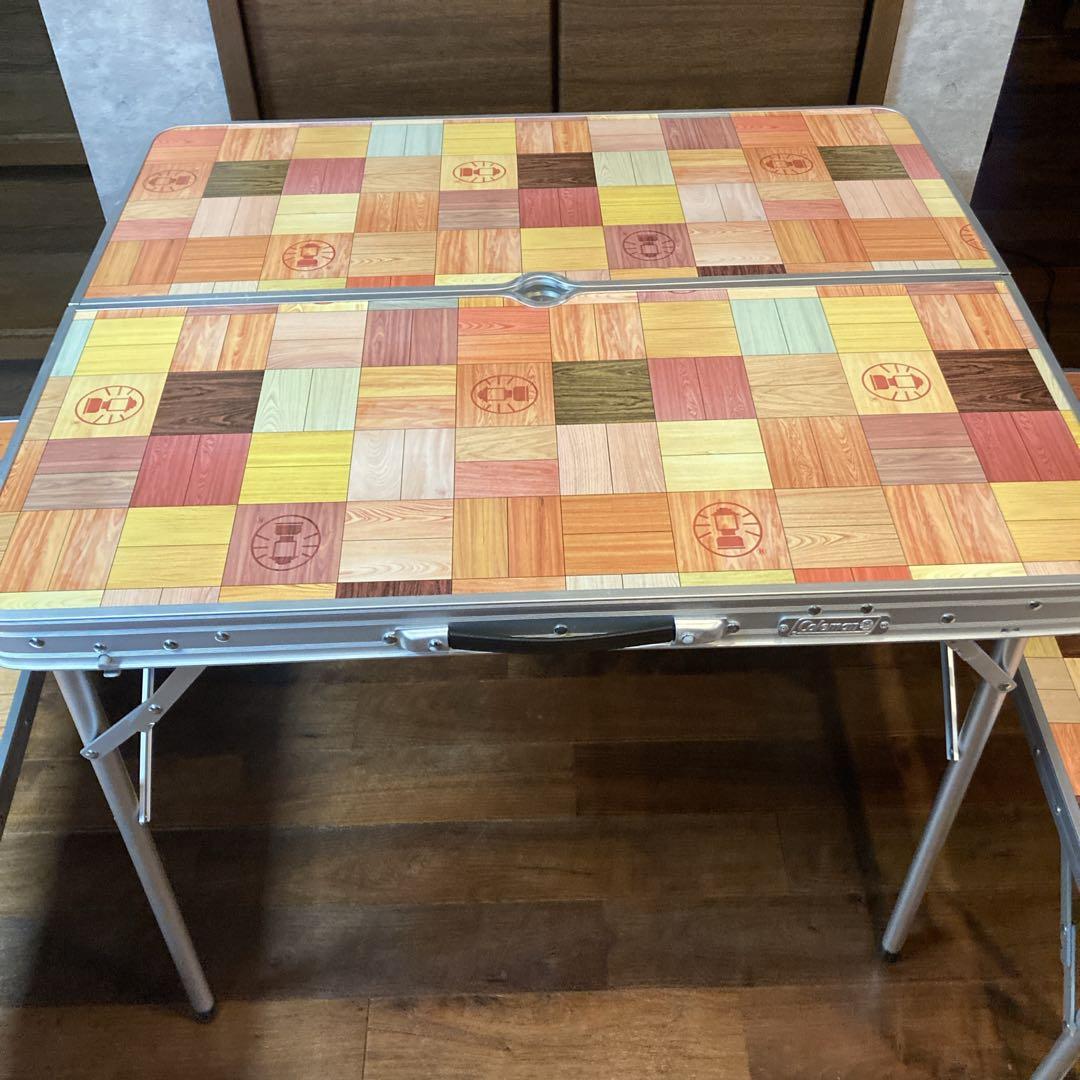 極美品✨コールマン テーブル ナチュラルモザイクファミリーリビングセット 4人用