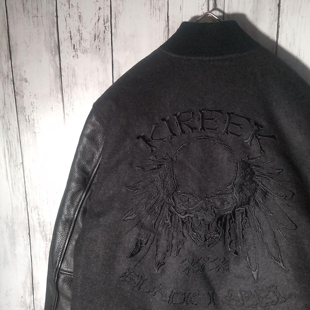 希少】 KIREEK BLACK LABEL スタジャン 袖牛革 黒 XS S - メルカリ