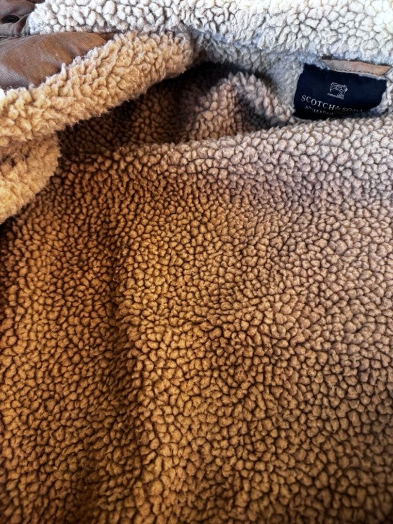 美品SCOTCH & SODA ボアライナー フーデッドジャケット キャンバス