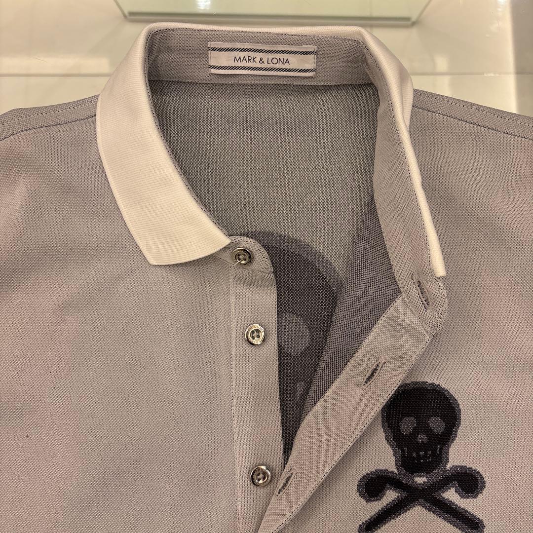 サイズ：Ｌ　MARK & LONA グレーポロシャツ　ゴルフウエア　メンズ