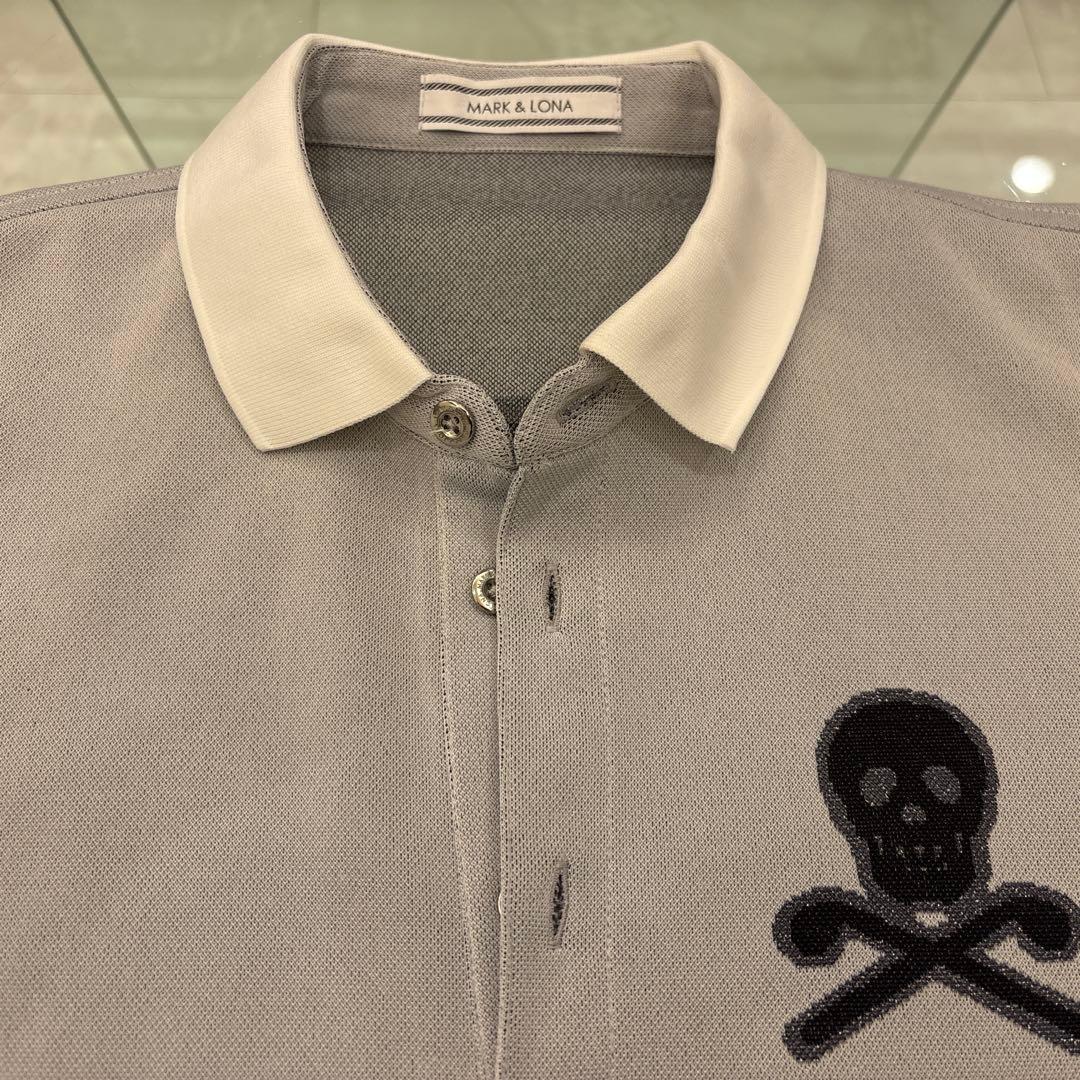 サイズ：Ｌ　MARK & LONA グレーポロシャツ　ゴルフウエア　メンズ