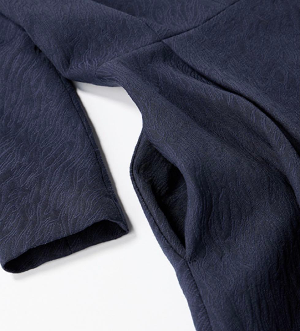 ［L'AUBE BLANC］キーネックジャガードドレス