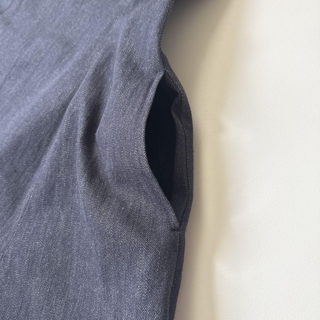 近年未使用級 フォクシーニューヨーク フレア ノースリーブ デニムワンピース