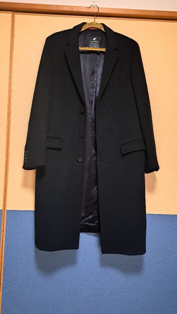 LOVELLESS チェスターコート メンズ　ロングコート　ブラック　ウール
