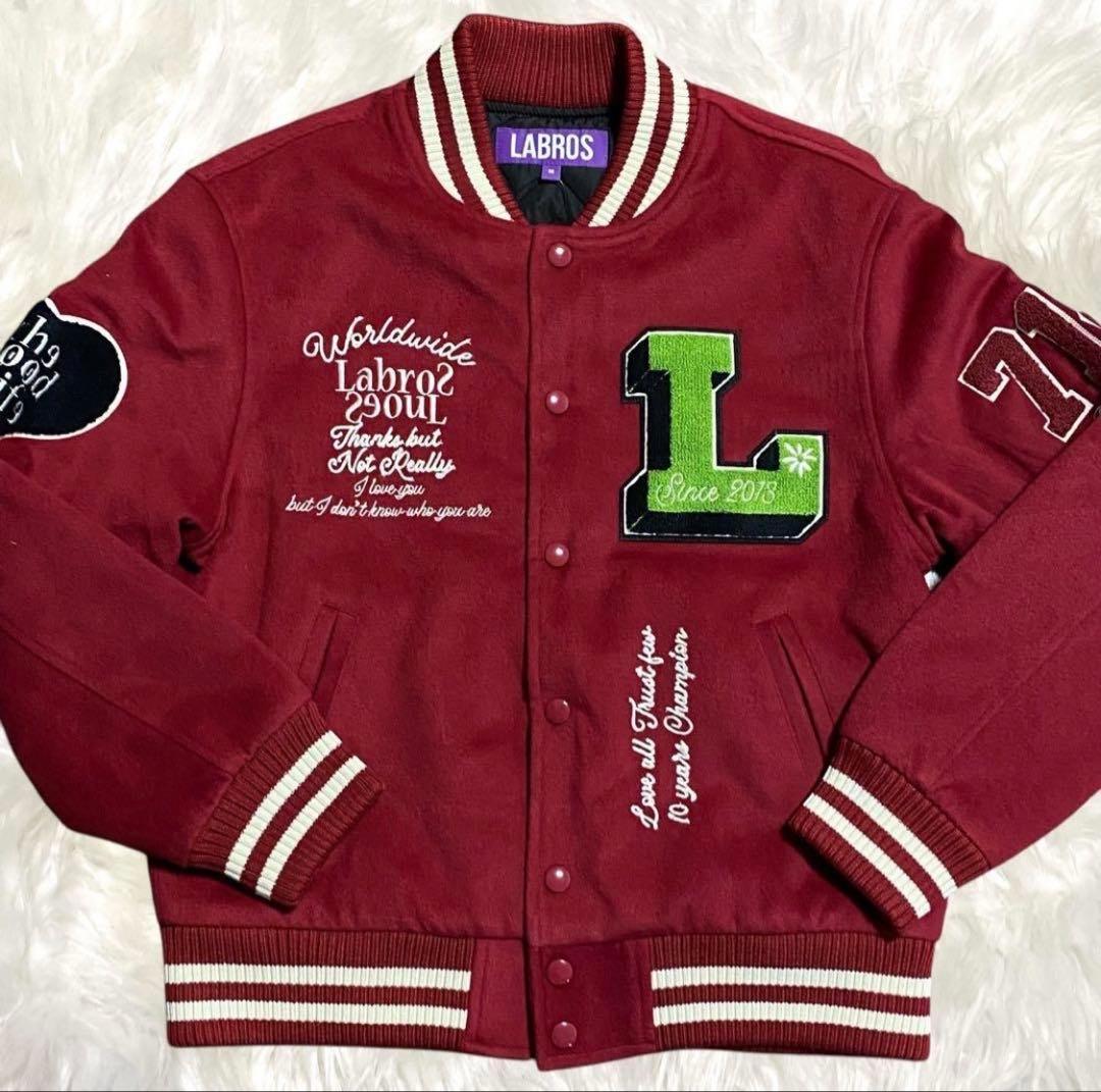 未使用タグ付　LABROS スタジャン ブルゾン メンズ L位相当　M ワッペン