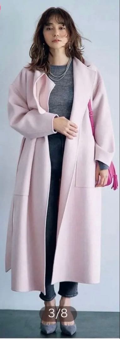 uncrave アンクレイヴ ライトリバーロングコート ピンク1 - メルカリ