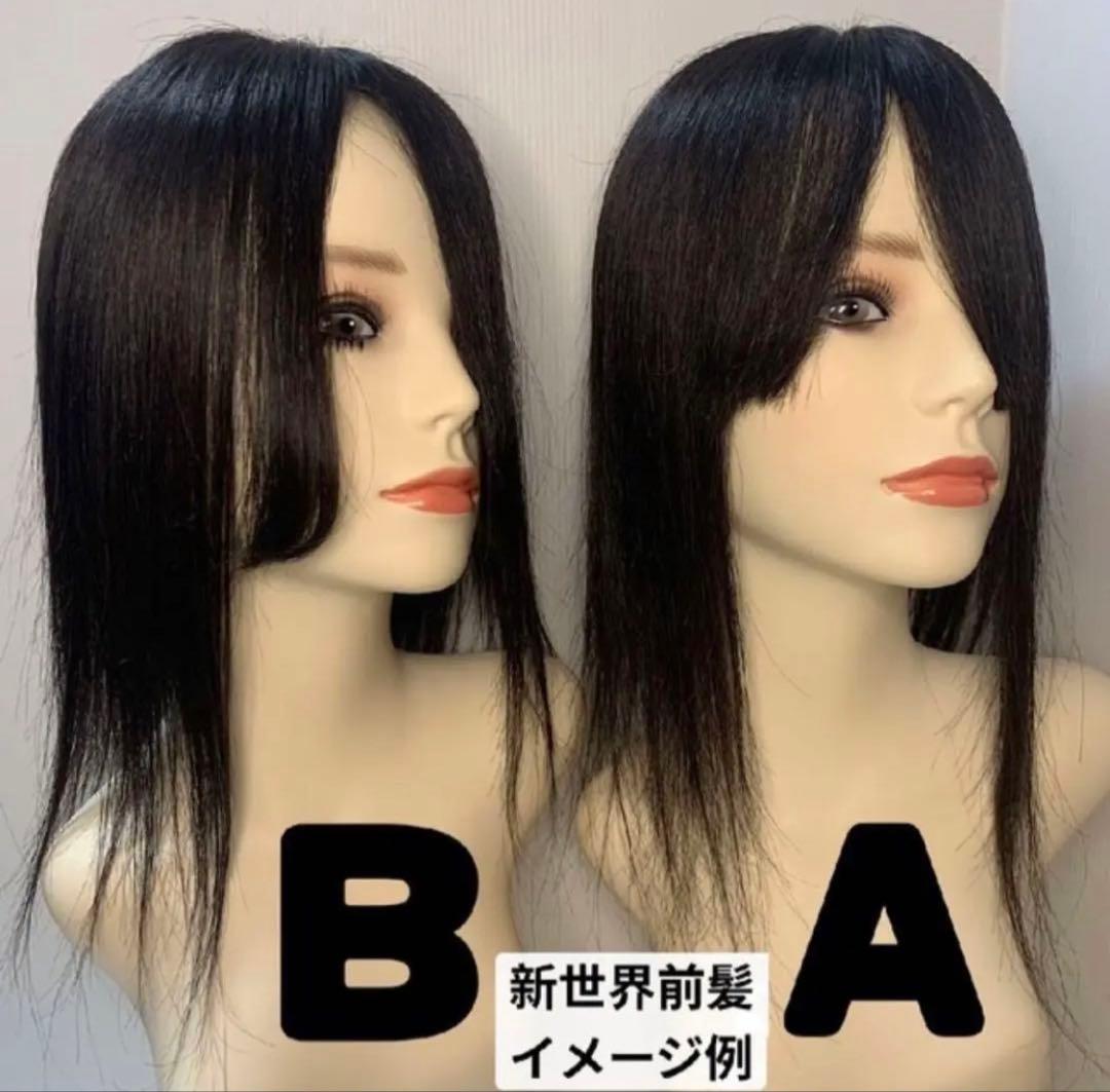 2025新世界 人毛100% フルウィッグ シルクスキン 医療ウィッグ ブラック