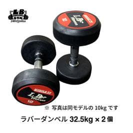 在庫処分　 ラバーダンベル 32.5kg × 2個（合計65kg）