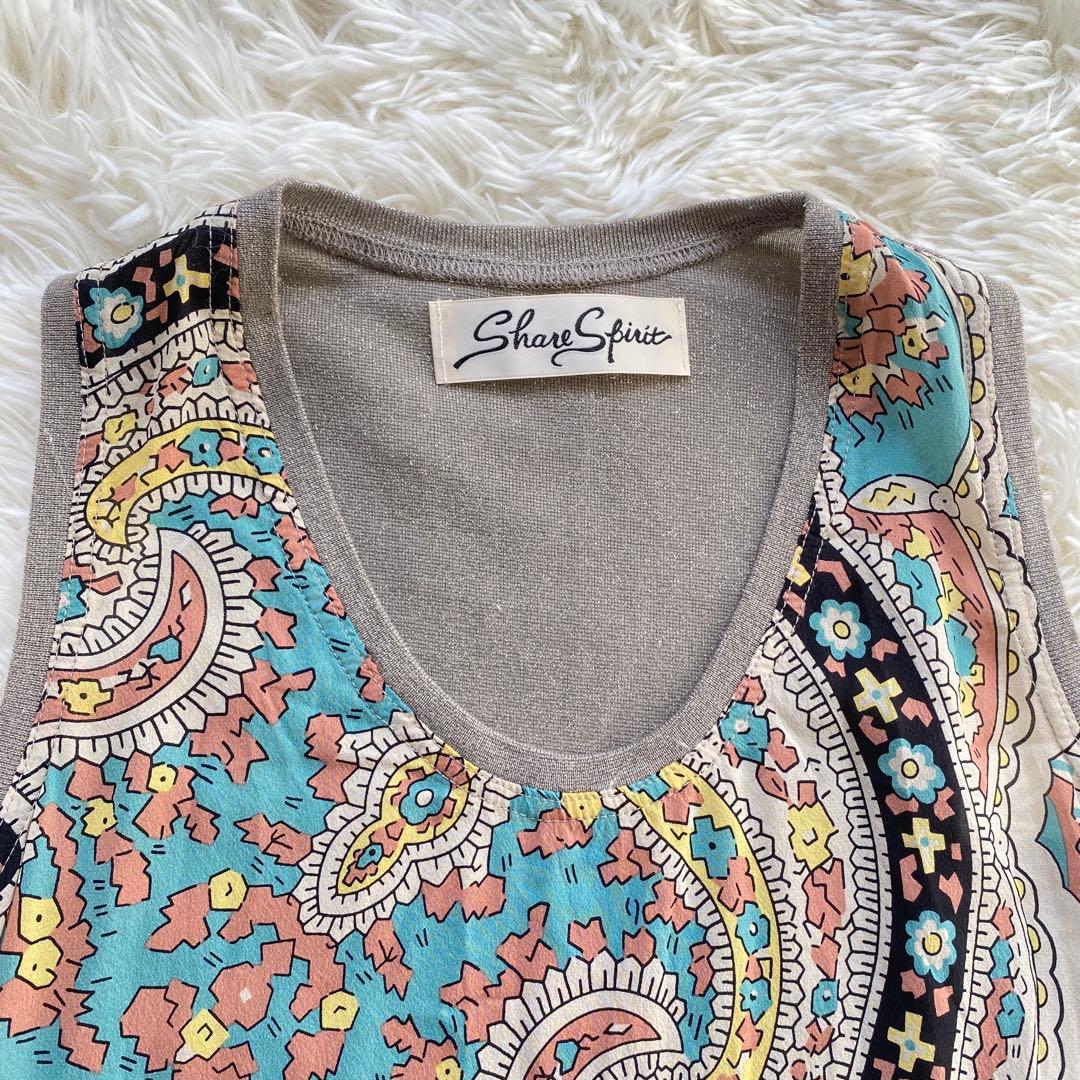 Share Spirit シェアースピリット ペイズリー柄 シルク 38の通販