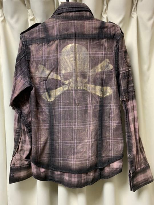 ROEN スカル　チェックシャツ　レイヤード　サイズ44 ロエン