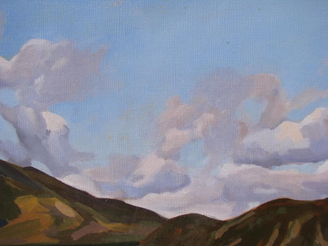 東京芸大小磯教室主要作家,檜山健三「駒ヶ岳」F10号油彩,日本の原風景