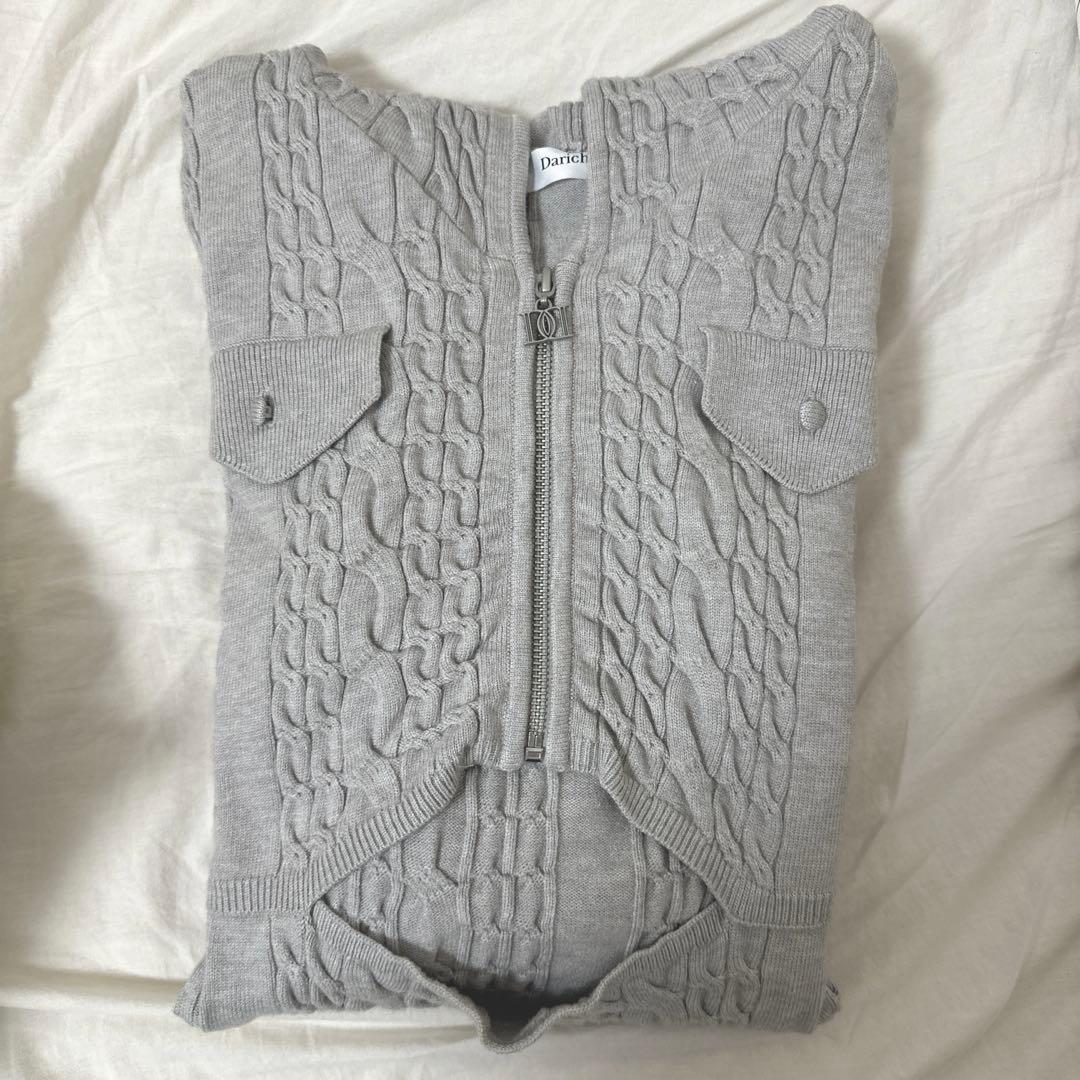 【限定値下】Darich　オープンケーブルニットミニワンピース グレー FREE