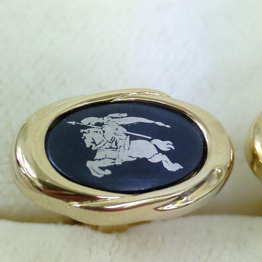 バーバリー 騎士 ネクタイピン カフリンクス ゴールド シルバー 濃いネイビー