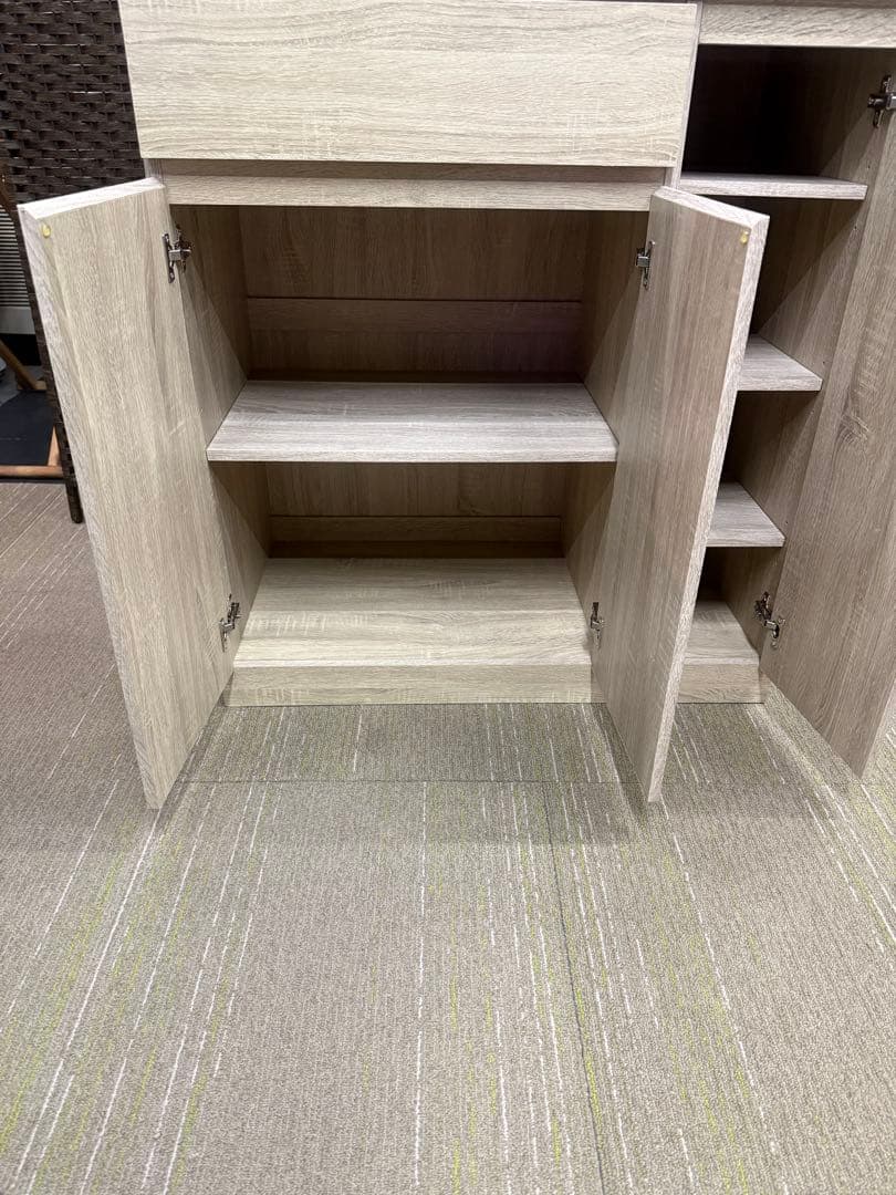 【洗浄消毒作業済】LOWYA ロウヤ　キッチンカウンター　レンジ台　食器棚