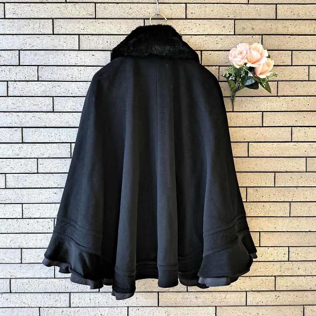 ❤【ブリジット】✨美品 ケーブ 襟ラビットファー ブラック/黒 9号フリー