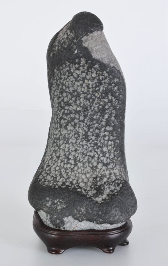 雪花石 鑑賞石 1.9kg 在銘 台座付 霊石 人物石 水石 盆景 天然石 美石