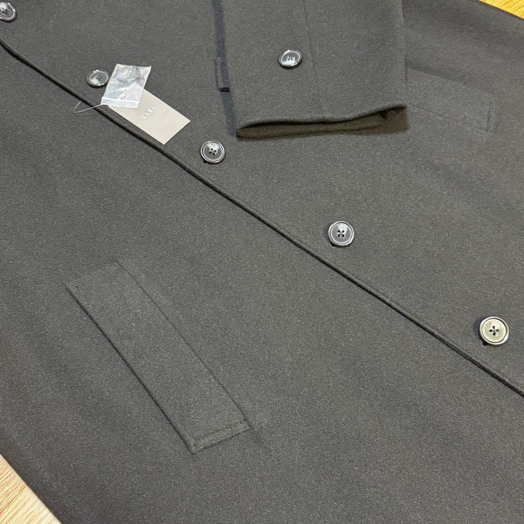 新品未使用　CLEL テックメルトン ルーズステンカラーコート ブラック L