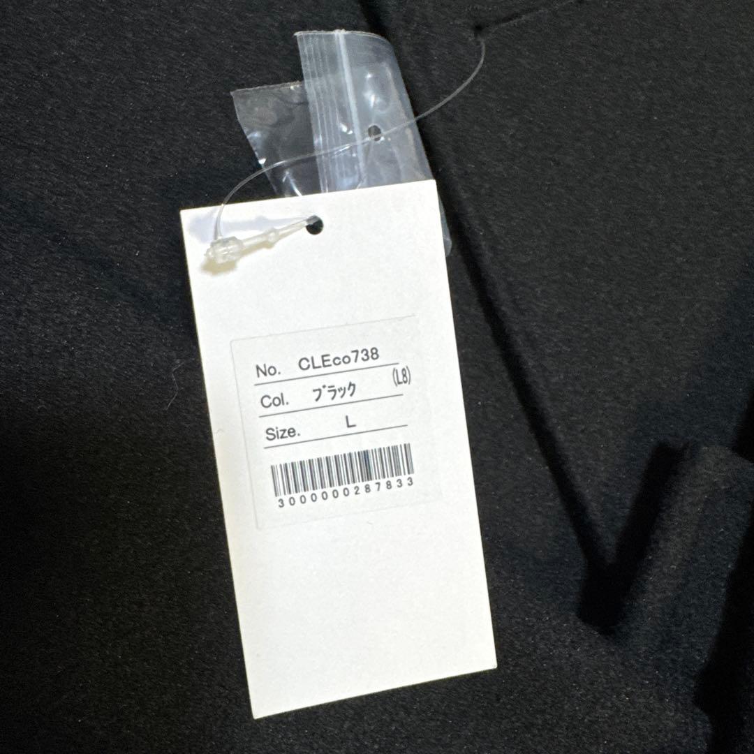 新品未使用　CLEL テックメルトン ルーズステンカラーコート ブラック L