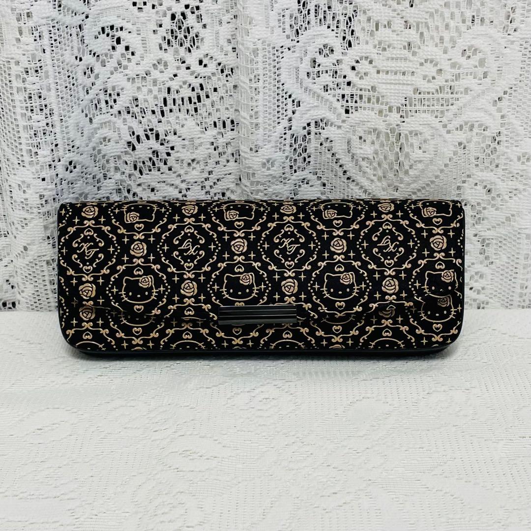 甲州印伝 印傳屋 ハローキティ 眼鏡ケース 黒×ベージュ 薔薇 未使用