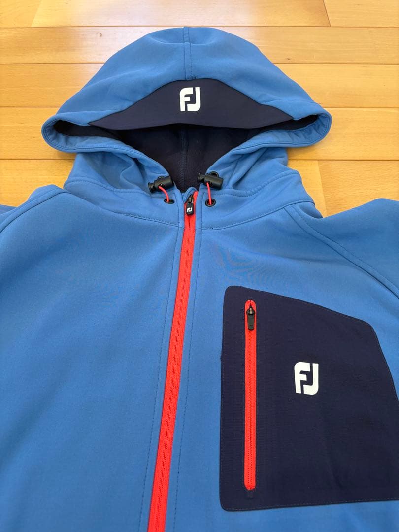 【美品】FootJoy golf フード付きジャケット 青 XLサイズ