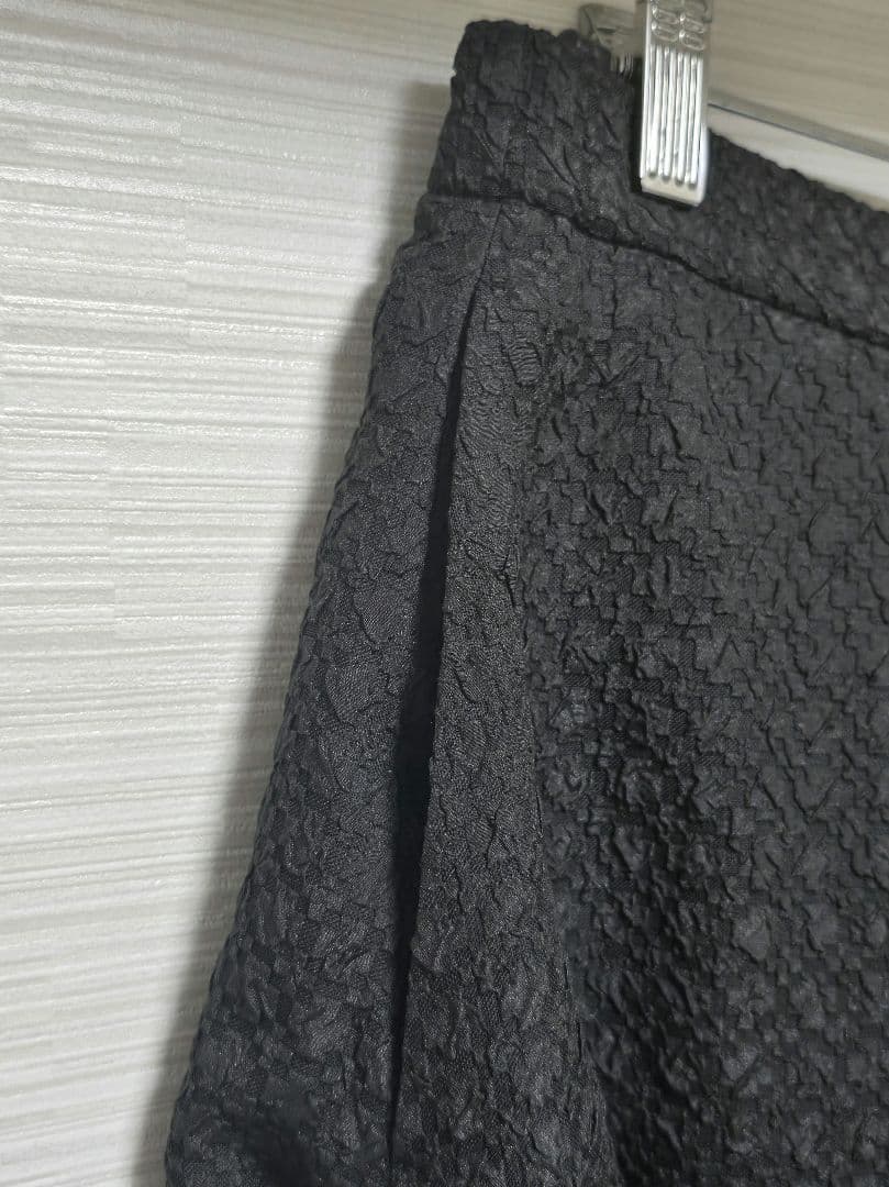 新品タグ付き【洗える】23区 プレザンスジャカードタックスカート 44 ブラック