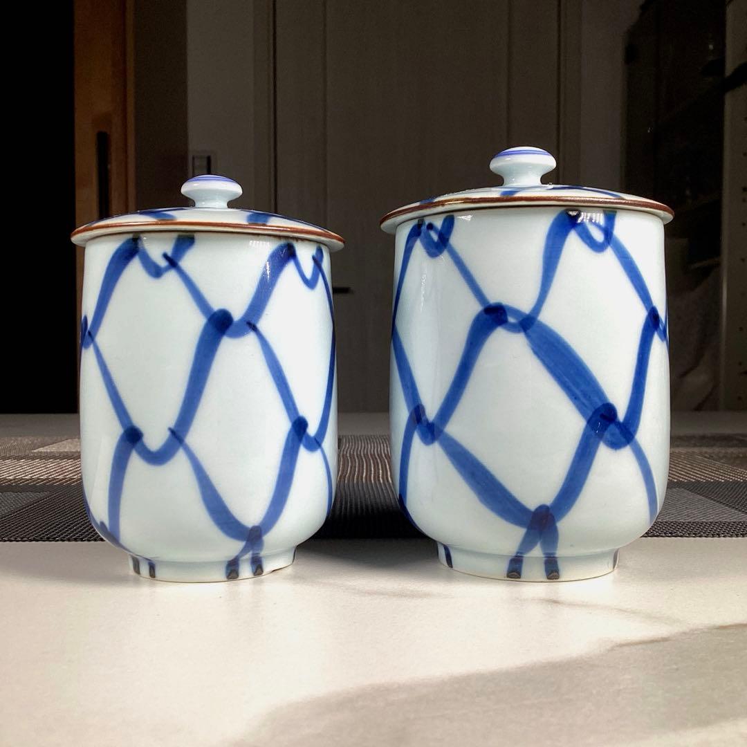 骨董品　たち吉　× 山田百貨店　夫婦　蓋付湯飲み　蓋付ご飯茶碗　ペア