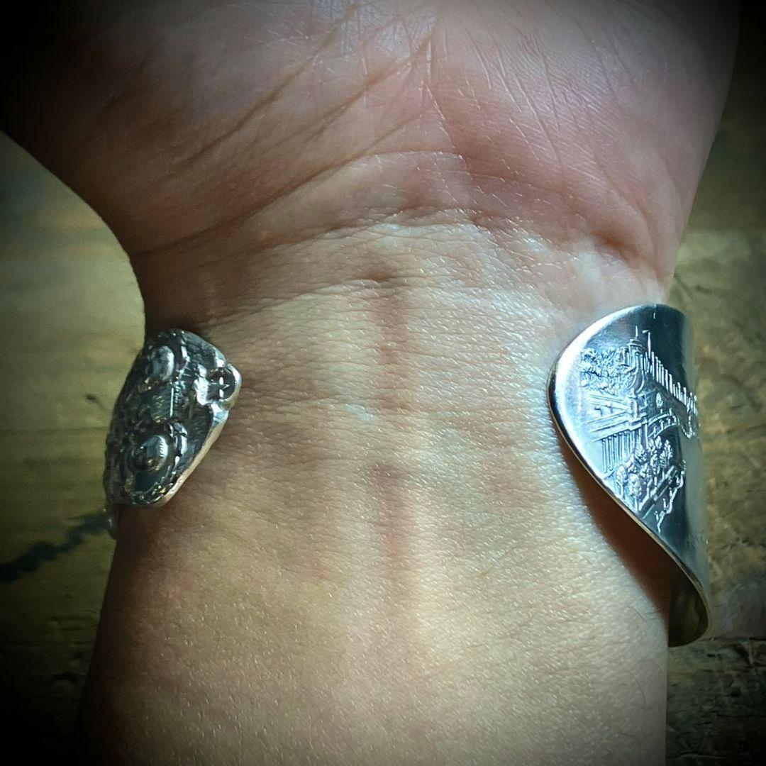 1904年 セントルイスワールドフェア 純銀製スプーンバングル