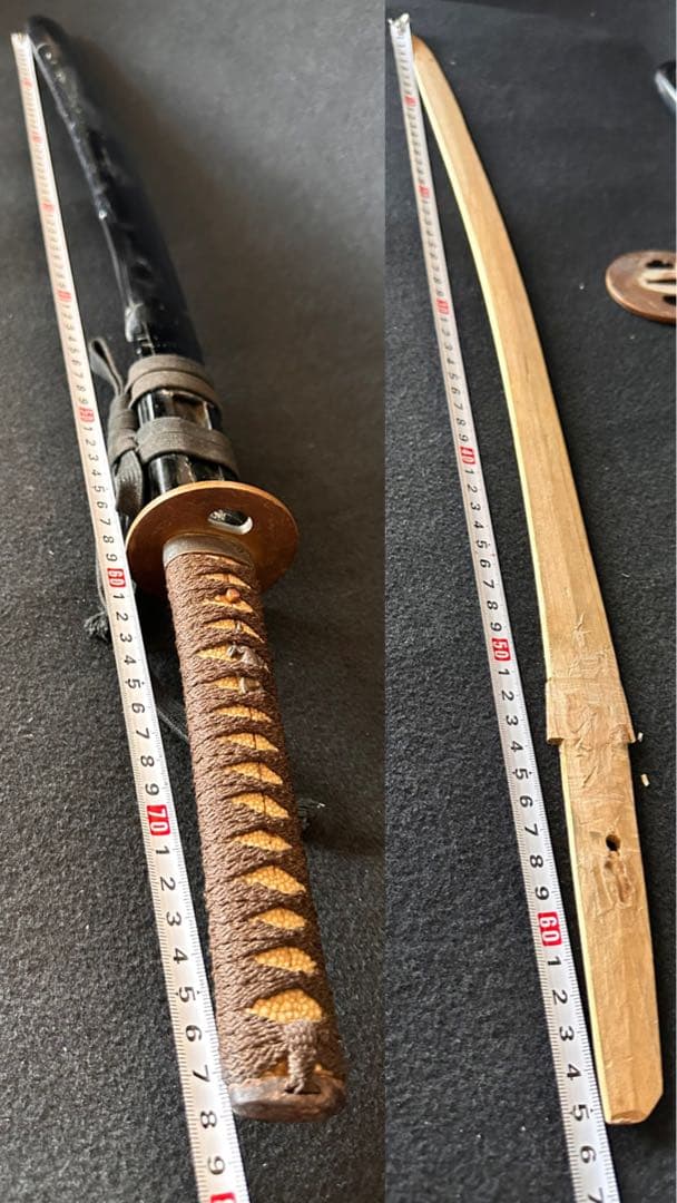 刀装具　 脇差　拵え　銅地鍔　鳥図目貫　時代 武具　 骨董　古美術　現状C