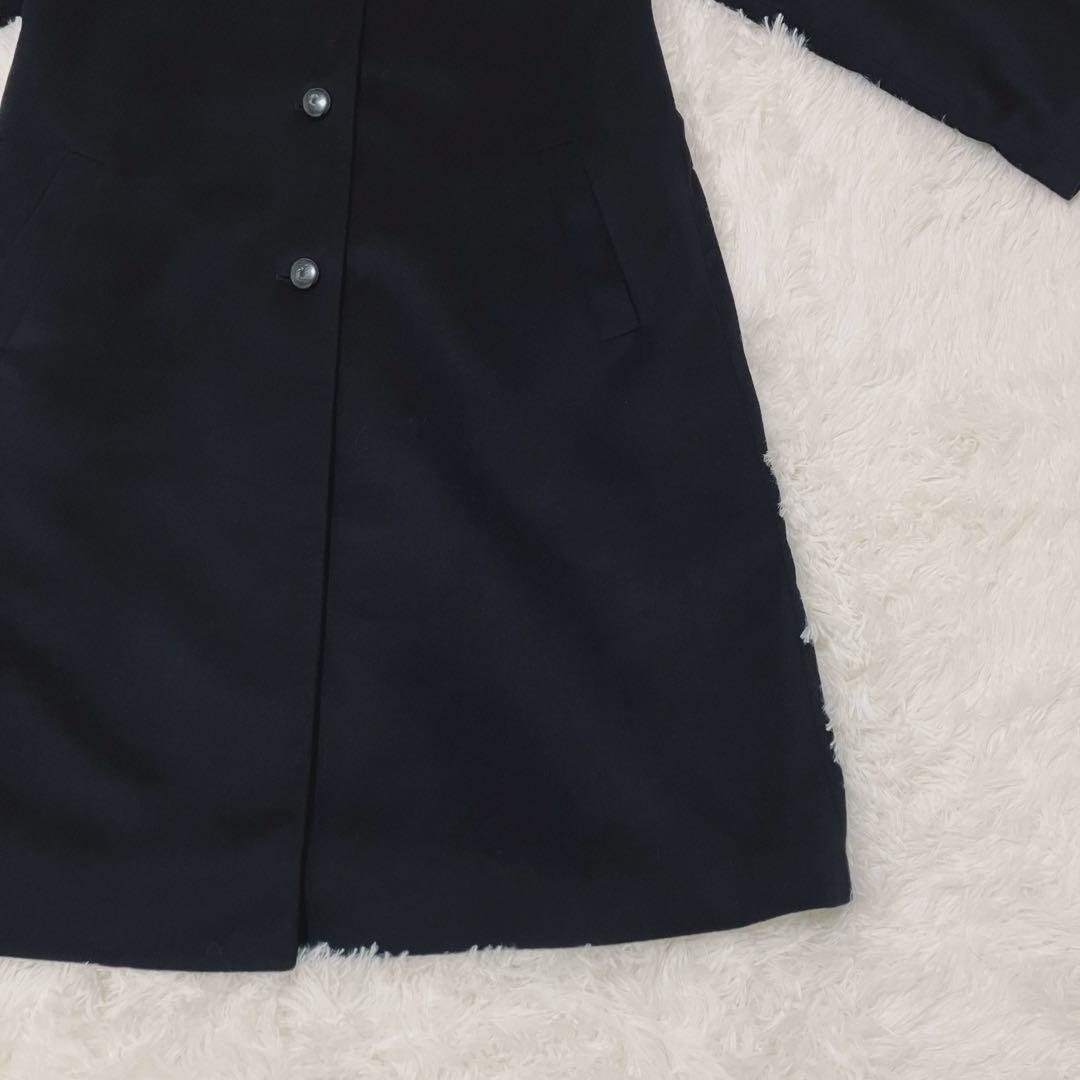 ロングコート カシミア100% ブルーフォックスファー 11AR(L) ブラック