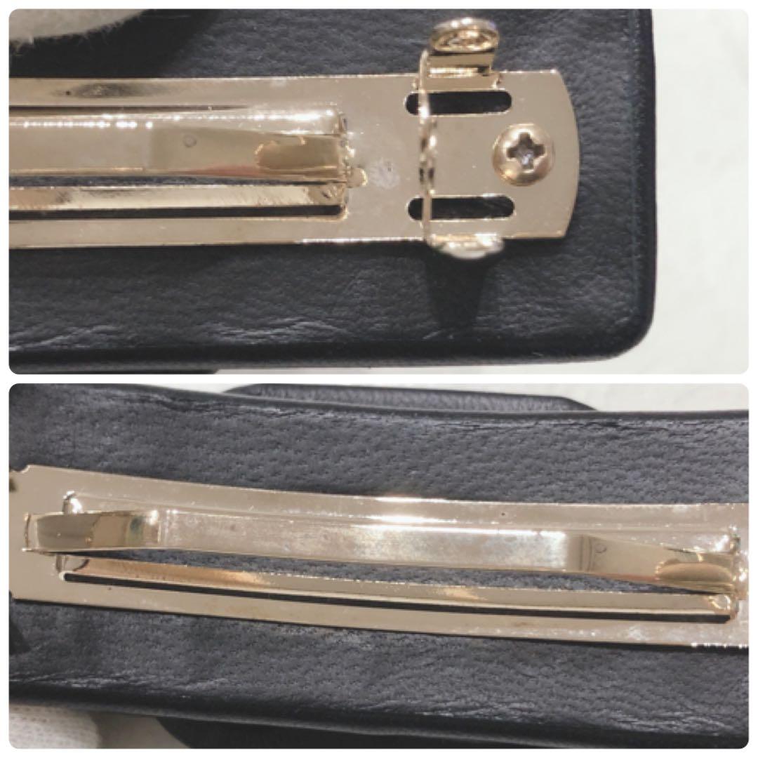 ☆Ferragamo☆ フェラガモ バレッタ ブラックレザー ヴァラリボン