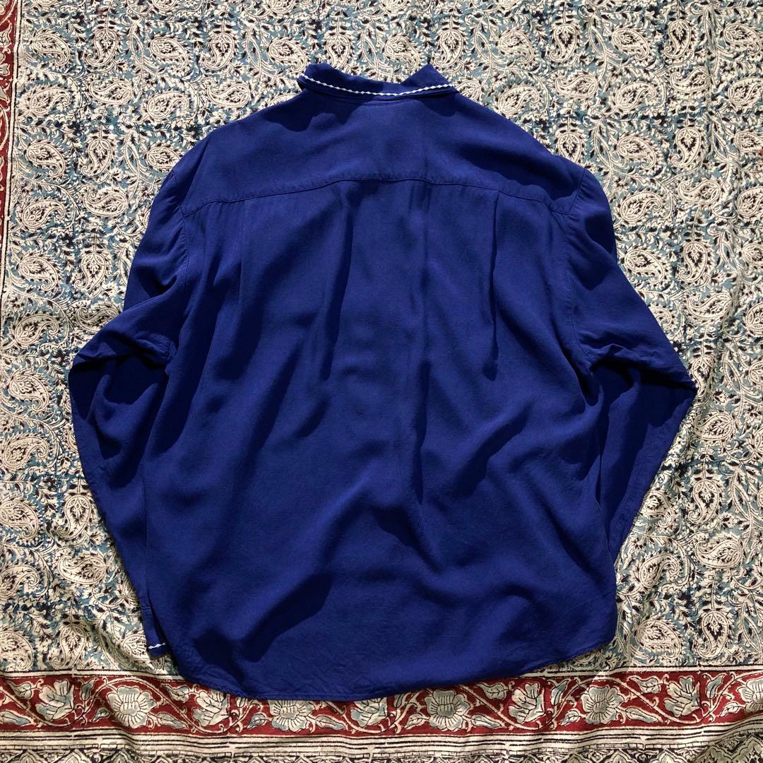 90's OLD GAP レーヨン百% 茄子紺 刺繍 シャツ 50s 60s - メルカリ