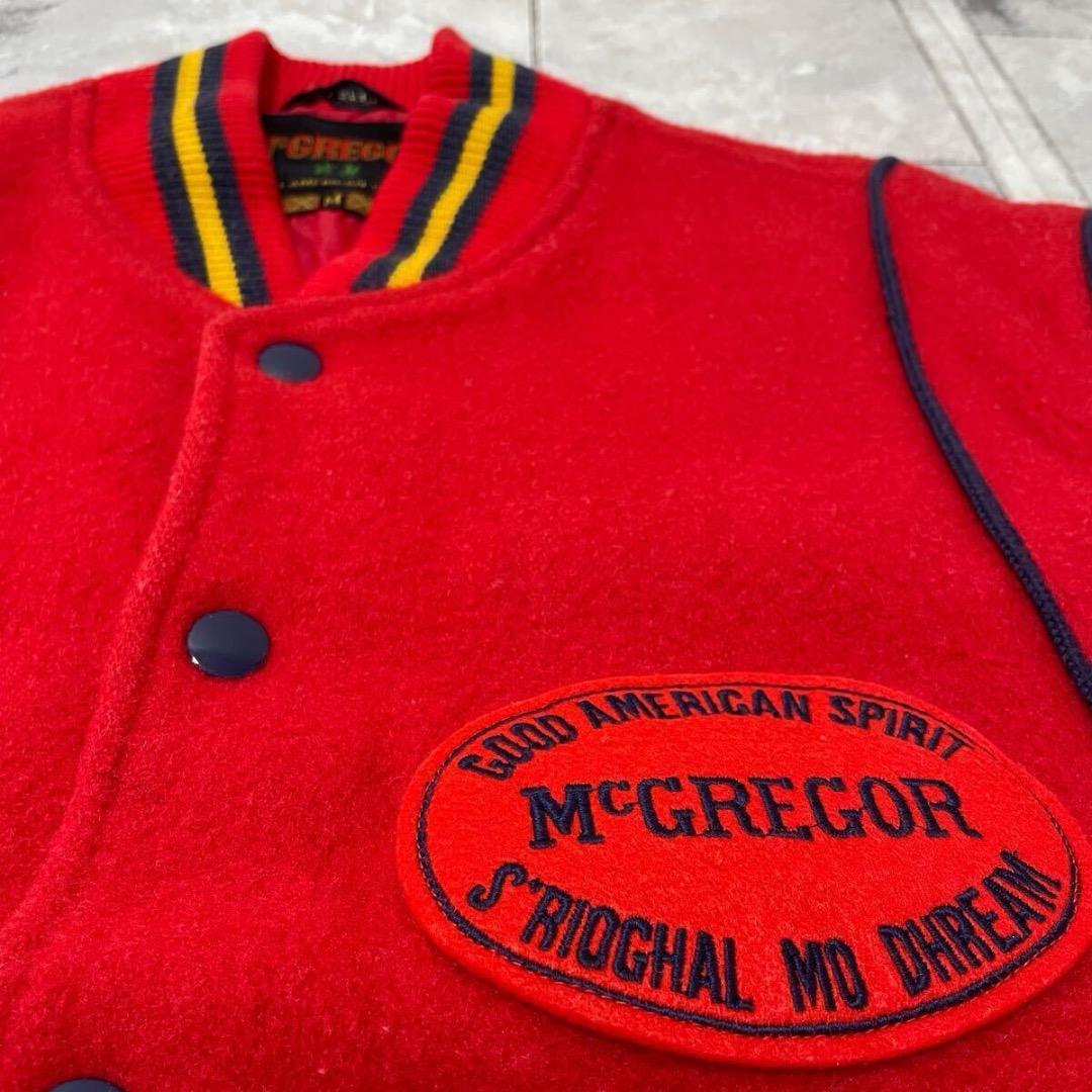 80s McGREGOR ウールスタジャン ジャンパー 刺繍ロゴ リブライン