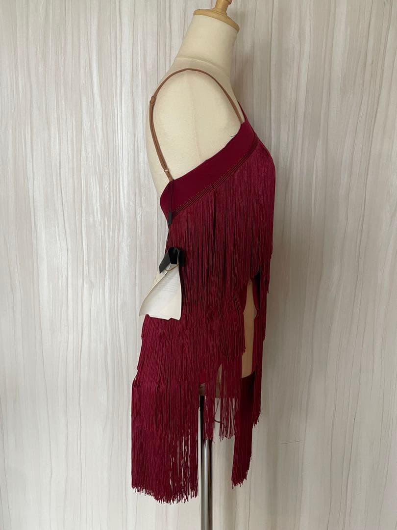 新品未使用　ZYM フリンジ　ワンショルダー　ラテンドレス　ワンピース　Mサイズ