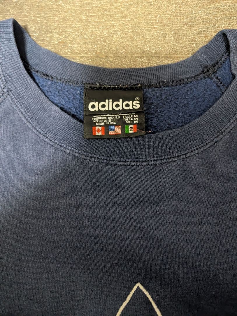 80sアメリカ製 アディダス トレフォイルロゴスウェット ネイビー