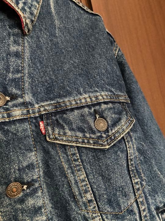 80s90sビンテージ USA製 LEVIS ブラックデニムジャケット Gジャン