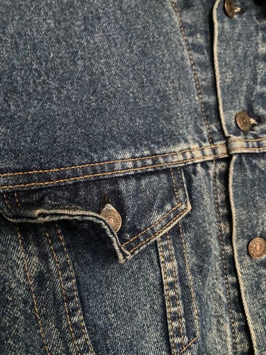 80s90sビンテージ USA製 LEVIS ブラックデニムジャケット Gジャン