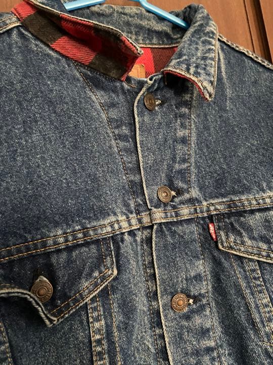 80s90sビンテージ USA製 LEVIS ブラックデニムジャケット Gジャン