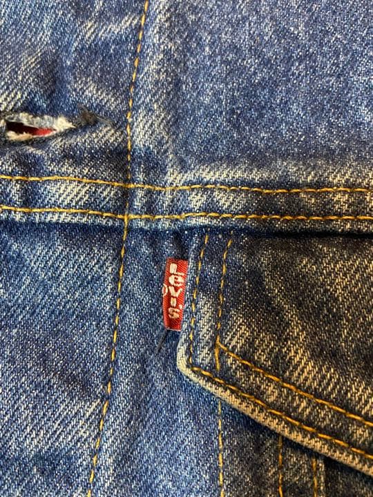 80s90sビンテージ USA製 LEVIS ブラックデニムジャケット Gジャン